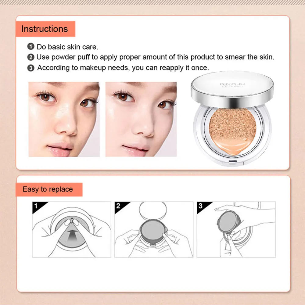 Консилер ВВ крем модный натуральный тональный крем CC Cream Air Cushion 15 г Косметика Красота осветляющая увлажняющая