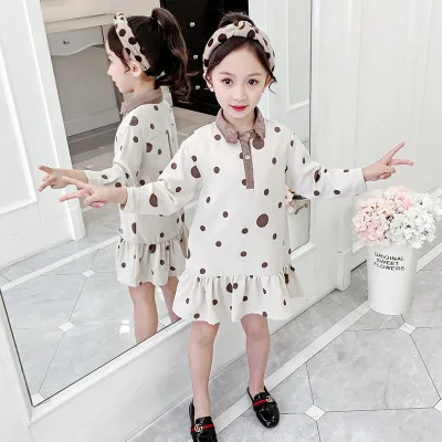 Платье для девочек, осень-весна, новые платья с длинными рукавами, Размер 12, модная детская одежда для подростков