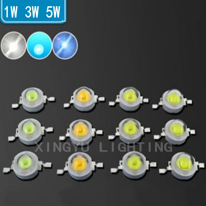 10pcs led lamp beads 1W lamp beads 1W3W5W  power lamp beads car lights flashlight miner's lamp vertical white light spotlight