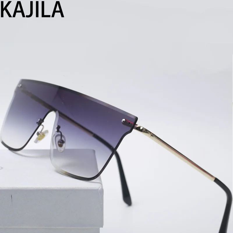 

New Arrival 2019 Frameless Glasses In Men's Sunglasses Women Metal Frame Gradient Oversized Goggle Wholesale 5555