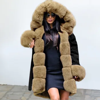 

New women's cotton coat in autumn and winter 2019 cross border Amazon solid color wool collar Hooded Coat cotton coat