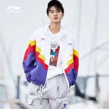 Li-Ning унисекс тренд Китай Windbreakers ветровки свободный крой нейлон подкладка спортивные куртки комфорт ретро пальто AFDP157 CJAS19