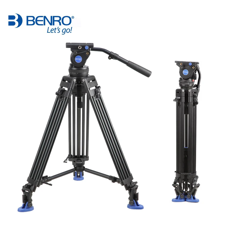 Benro Bv10 Video Tripod Professional Auminium Camera Stand Bv10h Head Qr13  Plate Carrying Bag Max Loading 10kg - Tripods - AliExpress