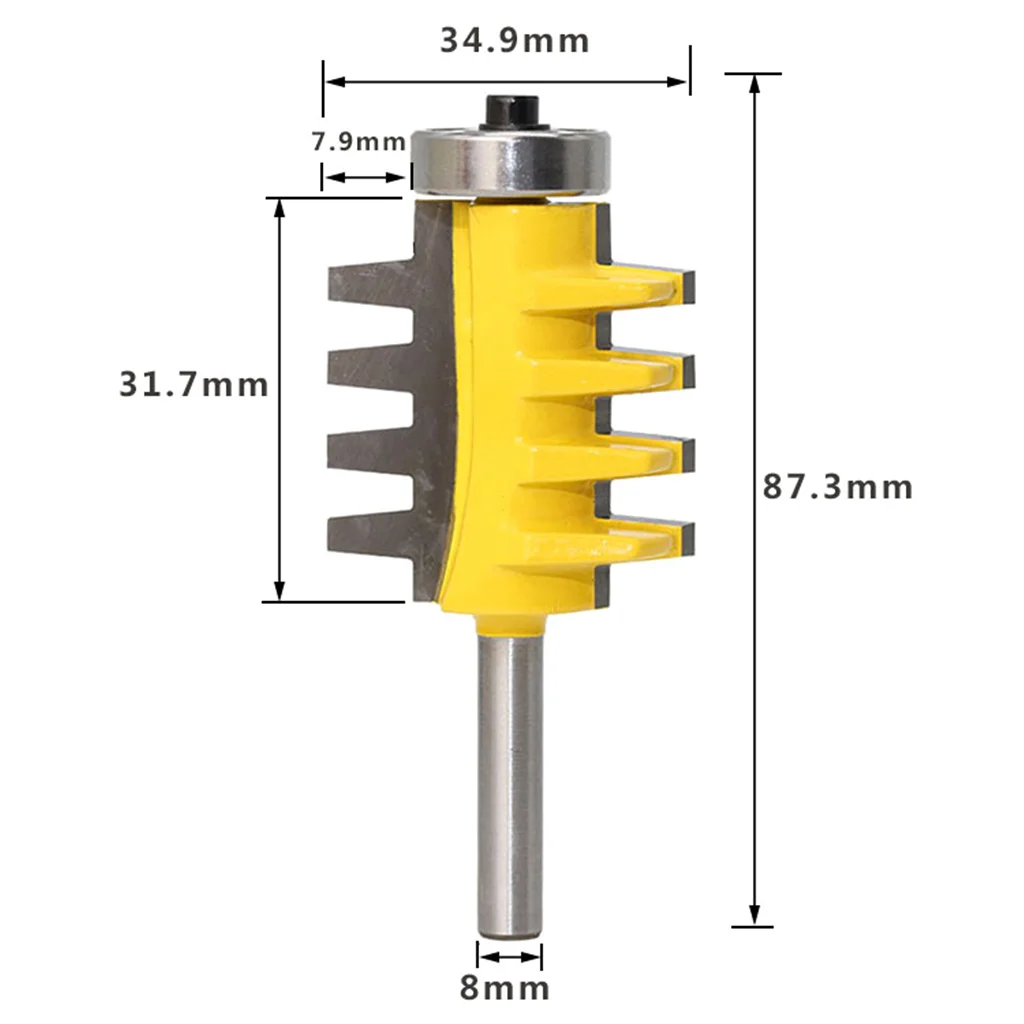 

8 Shank Rail Reversible Finger Joint Glue Router Bit Cone Tenon Woodwork Wood Cutter Power Tools
