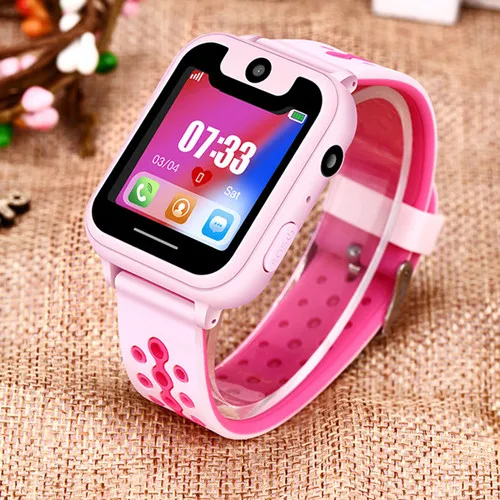 S6 Детские Смарт часы Детские SOS Вызов локатор трекер анти потеря монитор детский подарок - Цвет: Pink