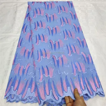 

Blue High Qaulity Swiss Voile Lace In Switzerland New Style African Nigerian Tulle Lace Fabrics Embroidered Swiss Cotton Laces