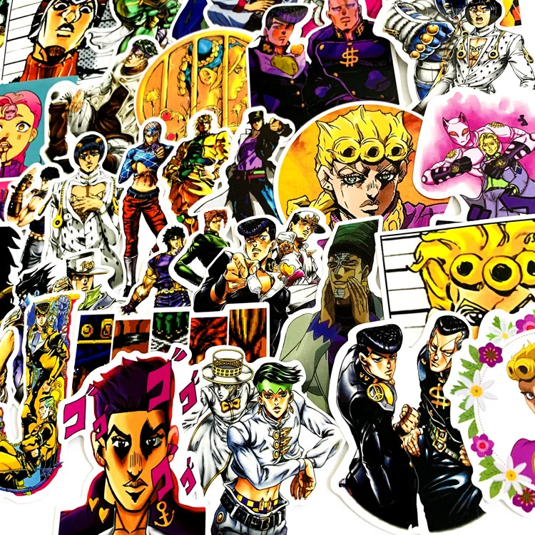 50 шт. JoJos bizare Adventure ПВХ водоотталкивающая наклейка для багажа стены автомобиля ноутбука велосипеда мотоцикла ноутбука игрушки стикер s