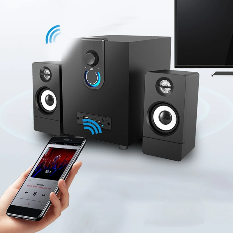 Деревянная мультимедийная акустическая система 2 1 супер сабвуфер Bluetooth o USB