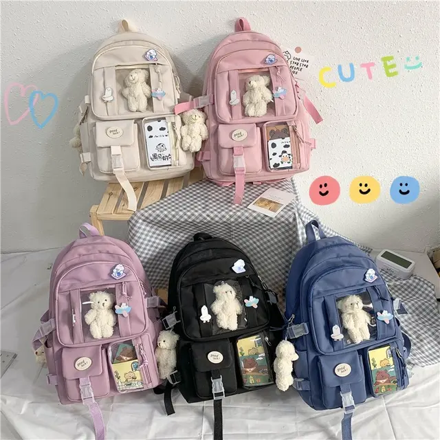 Nouveau lycée japonais filles sac à dos-sacs d'école avec Multi poches- Kawaii Design-Style féminin-Harajuku Cutest Mochi