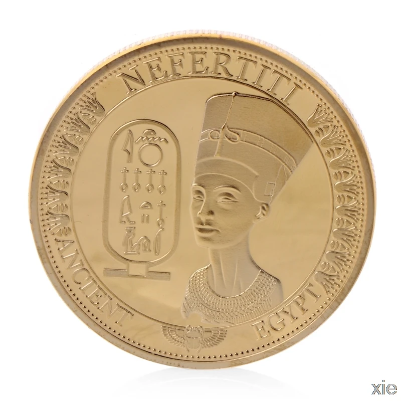 

Gold Plated Ancient Egypt Nefertiti Commemorative Challenge Coin Collection Gift
