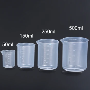 Measuring Cup Transparent Plastic Laboratory Beaker Graduated Liquid Jug Cup Kitchen Baking Cooking Measurement Scale Container