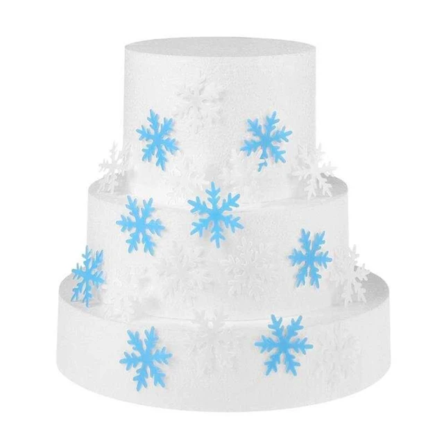 4Pcs Acrylic Christmas Snowflake Cake Toppers Ice Princess Cupcake