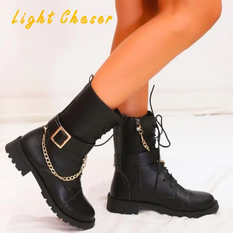 Fashion Ankle Boots Slip On Knitted Stretch Sock Boots Autumn Women Shoes Platform Round Toe Square Med Heel Winter Short Boots