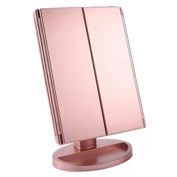 

LED Make Up Mirror Illuminated Make Up Mirror Cosmetic Light Stand 3-folding Mirror 22 Light-emitting Makeup Mirror