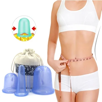 

4pcs Vacuum Silicone Cupping Body Massager Anti Cellulite Vacuum Cans Silicone Suction Cupping Cups Back Neck Massage Helper