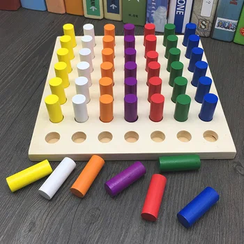 

Logwood Baby Montessori Educational Wooden Toys for Children Color Cognition Exercise Fine Hand Movements Wood Blocks M001