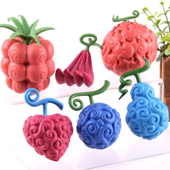 

6pcs/set One Piece Anime Devil Fruit Gum Gum Flame Flame Ope Ope Chop Chop Human Human Shock Fruit PVC Devil Fruit One Piece Act