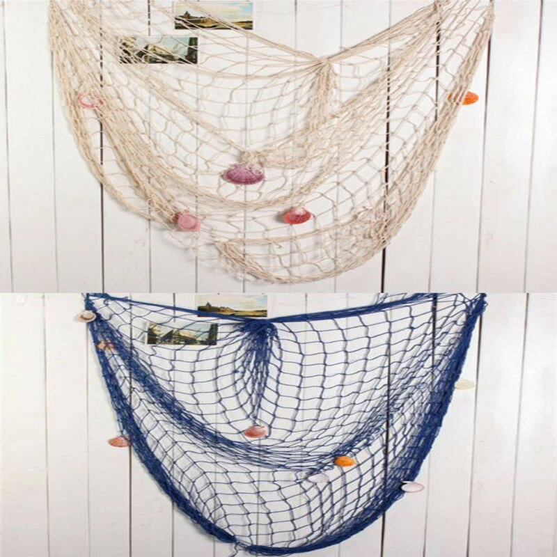 Boho Style Fishing Net Wall Decor Hemp Rope Door Hanging Home Mural
