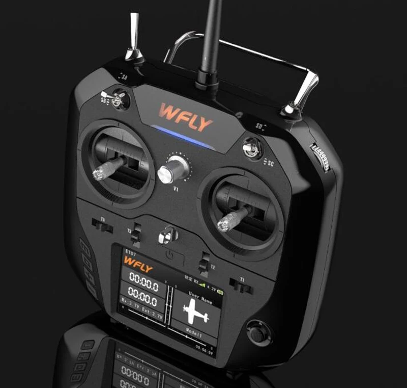 

Hot 1Set WFLY ET07 Remote Controller 10CH 2.4G Transmitter + RF207S Receiver For Fixed Wing Multicopter Helicopter Toy Car Boat