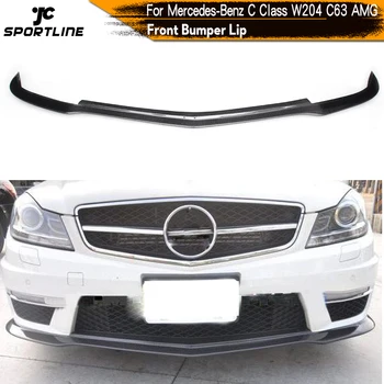 Goede Carbon Fiber Frp Voorbumper Lip Spoiler Splitters Voor Mercedes Benz C Klasse W204 C63 Amg Sedan coupe 2012 2014