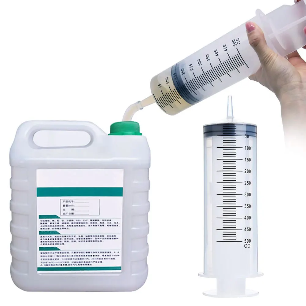 Large Syringe Tubing 500ML Plastic with Tube Converter Cap for Liquid Oil Glue Applicator Experiments Industrial Use | Инструменты