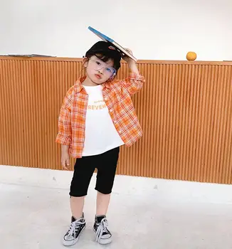 

2020 best selling baby girls plaid shirt fashion spring kids girls blouse 2-7t