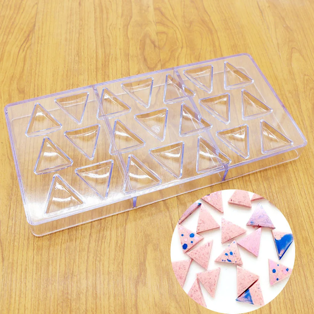 3D форма кубика поликарбонатная форма шоколада, форма для выпечки Kitche форма для сладостей для выпечки конфеты PC форма для шоколада выпечка Кондитерские инструменты - Цвет: Прозрачный