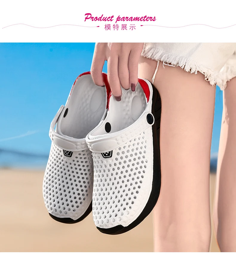 Summer Beach Sandals Lightweight Lovers Garden Shoes Non-slip Water Shoes Men White Slippers  Clogs For Women Size 36-45