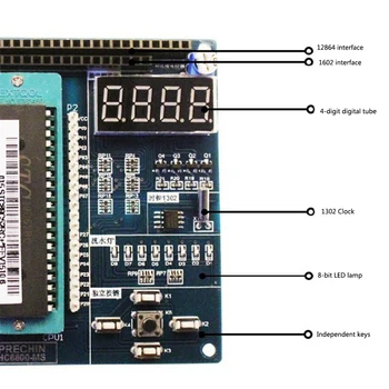 

STC89C52 Minimum System Accessories With CD Experiment Compact LCD Screen Double Reset MCU Microcontroller Development Board
