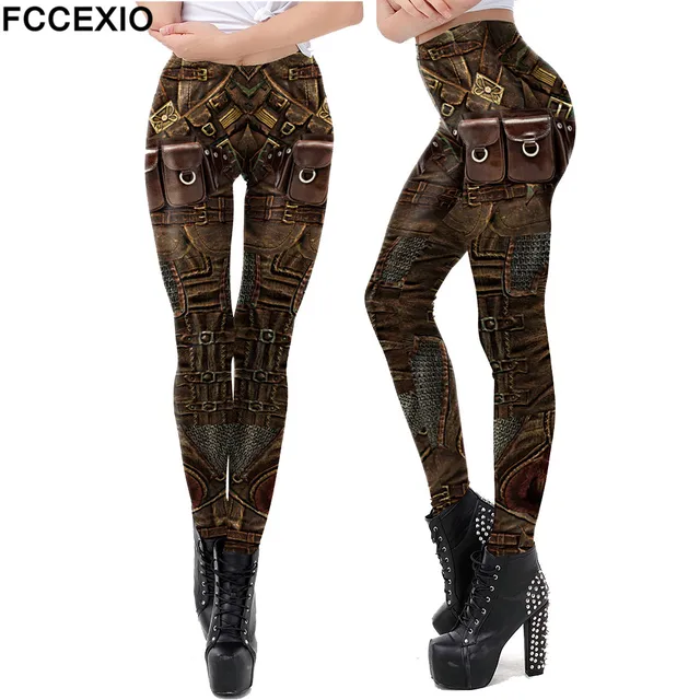 FCCEXIO Punk Rock Series 3D Print Women Leggings