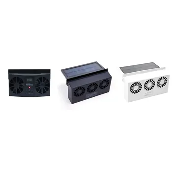 

Solar Powered Car Cooler Front/Rear Window Radiator Exhaust Fan Auto Air Vent Fan Ventilation Radiator Cooling System