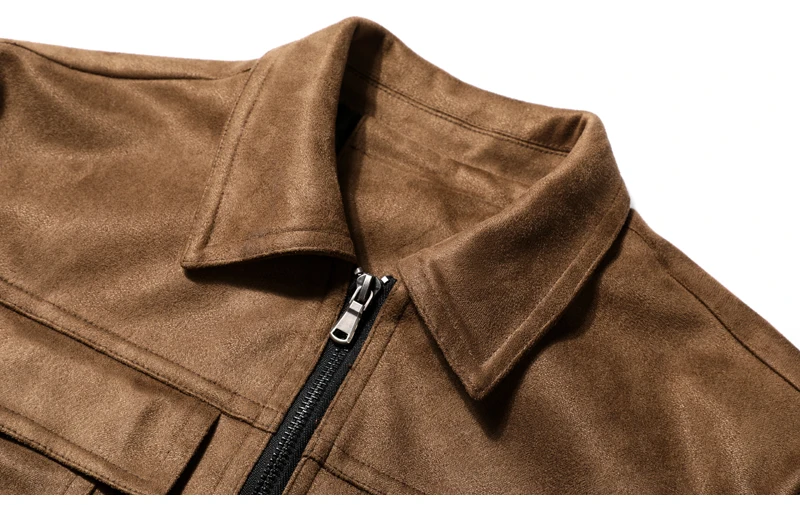 GAAJ D31 мужская куртка из искусственной кожи, модные коричневые демисезонные рабочие тактические пальто, верхняя одежда с отложным воротником, мужские куртки s