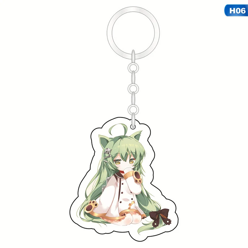 KEY5263H06 Kawaii Anime Key Chain Azur Lane Enterprise Prinz Eugen Acrylic Keychain keyring Pendant Anime - Цвет: KEY5263H06