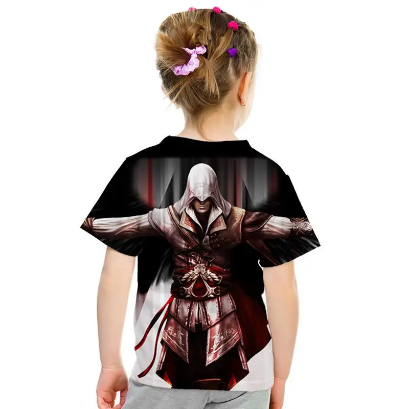 Детская куртка с 3D-принтом Assassin's Creed Altai, модная футболка с короткими рукавами и принтом электронных игр для мальчиков и девочек