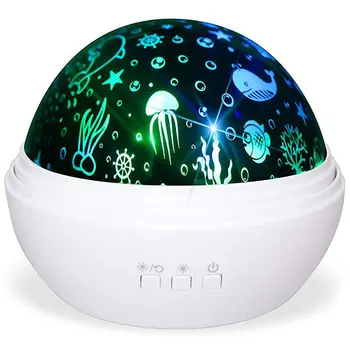 

Promotion! Star Projector Light, Night Lamp Romantic Rotating Sea Animals Star Moon Cover Projector Night Lighting For Children