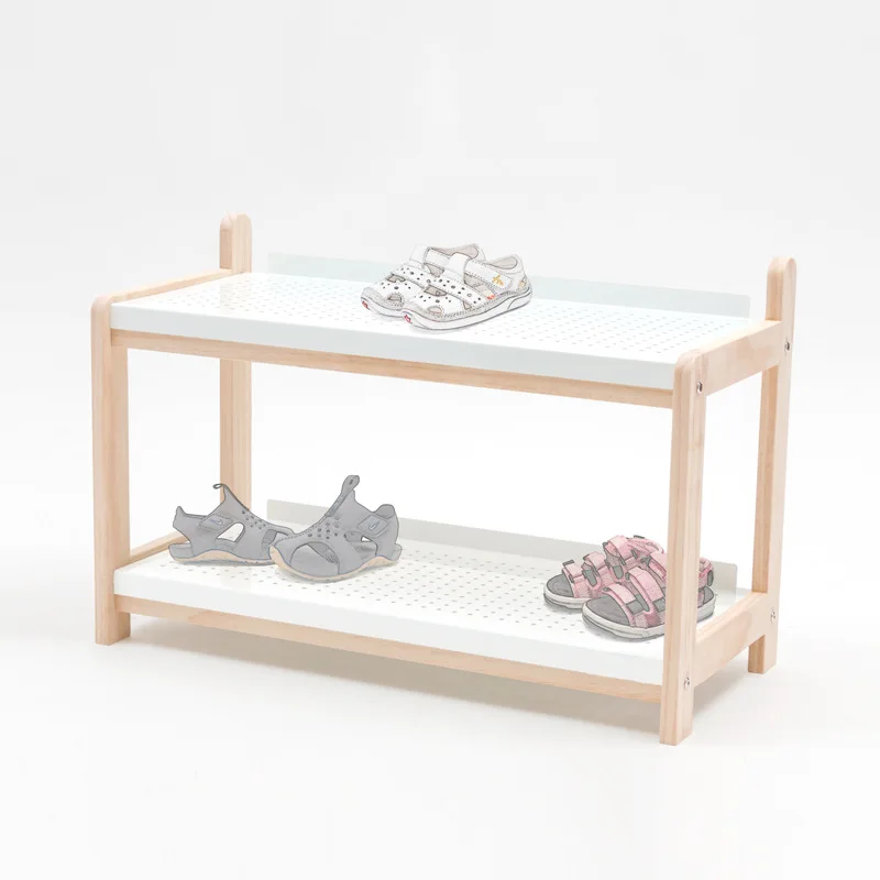 

Northern European-Style Creative Shoe Rack Household Top Grade Box Ironwood Multilayer Storage Household Petty High Cold Small S