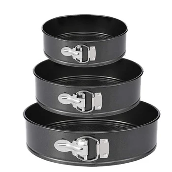 

3 Pcs Bakeware Cake Molds Baking Pans Kitchen Round Baking Dish Heavy Carbon Non-Stick Slipknot Removable Base Tray