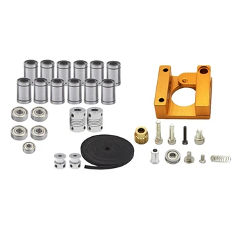 

2 Set Printer Accessories: 1 Set Mk8 Extruder Aluminum Frame Block DIY Kit(Right Hand) & Gt2 Belt Pulley 608Zz 624Zz Ball Bearin