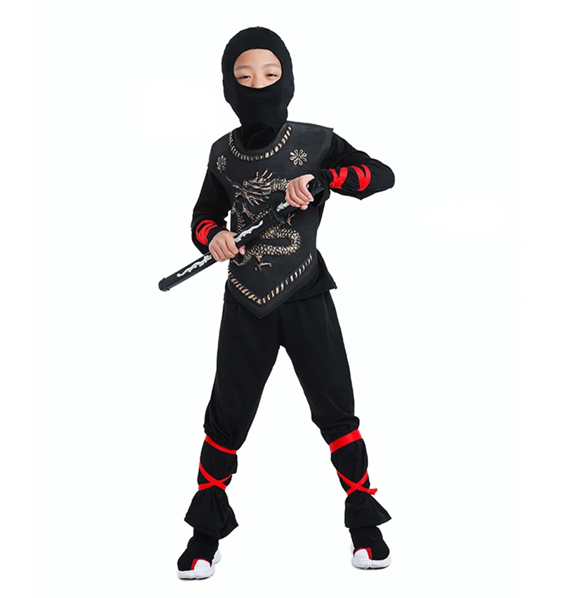 Kids Ninja Costume Uniforms Boy Girl Halloween Party Fancy Costumes Children Warrior Samurai Ninja Cosplay Suit Clothes Set Gift anime dress