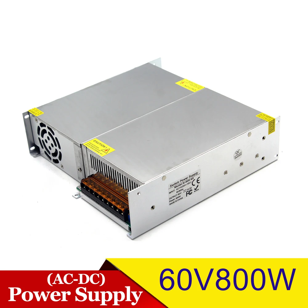 60V 13.3A 800W Драйвер импульсного источника питания Трансформаторы AC110V 220V к DC60V SMPS для