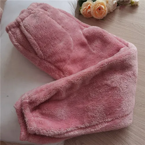 여성용 플란넬 수면 하의, 세련된 발목 길이 봉제 겨울 번들, 부드럽고 두껍고 따뜻한 산호 플리스 바지, 얼짱 여성 신상 5
