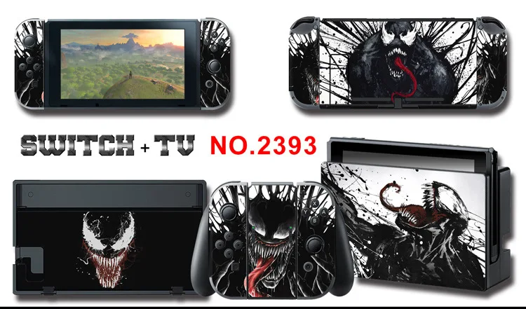 1set New Cute Anime Full Body Sticker for NS Switch Protective Cover Skin Colorful Art for Game Console Joy-Con Controller Decor