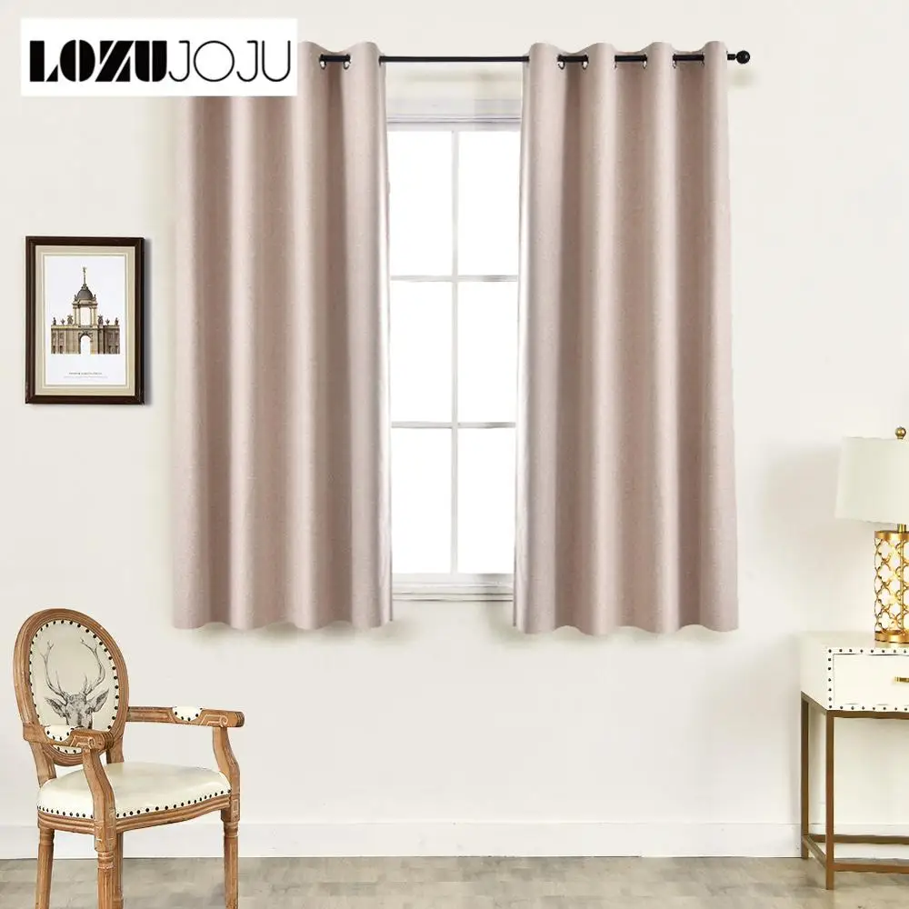 

LOZUJOJU 1 Piece 100% shading Short Curtains Grommet Top Type Draperies Home Decor Solid Design for Kitchen Window Modern Design