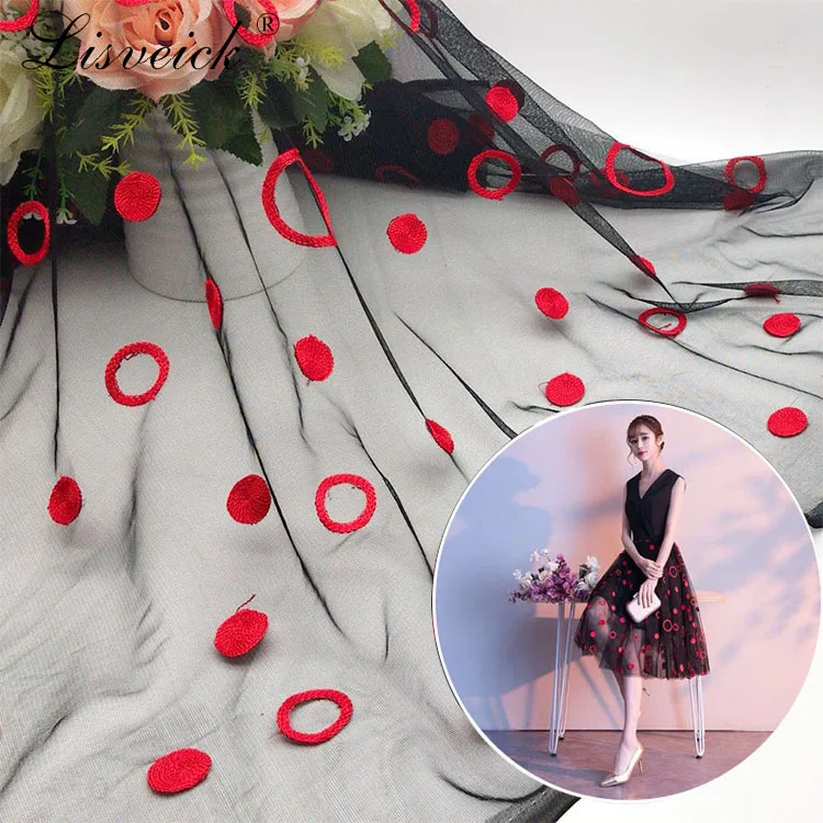 1 метр 135 см узор сетка кружево небольшой круг Вышивка Ткань diy женское платье юбка одежда ткань