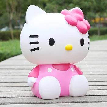 

Hellokitty cartoon piggy bank creative cute children piggy bank girls gifts cans creative statues sculpture Home wedding dies
