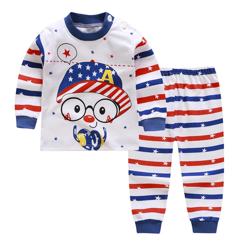 Z18 Детские пижамы из хлопка; детские пижамы с героями мультфильмов; комплекты для маленьких девочек и мальчиков; летняя одежда для сна с короткими рукавами; pyjama enfant garcon - Цвет: Z18