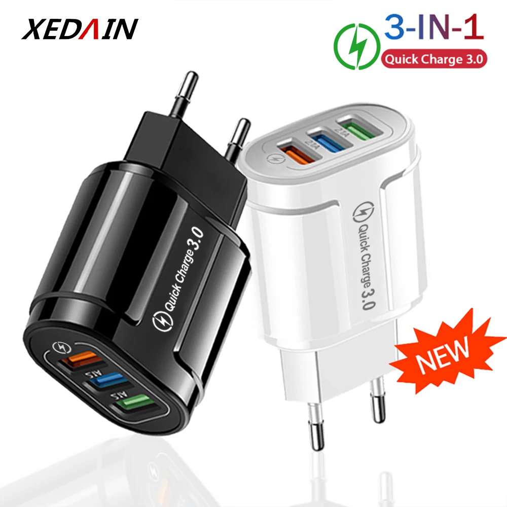 QC3.0 USB зарядное устройство Quick Charge 3 0 сетевое быстрое по стандартам ЕС/США Разъем