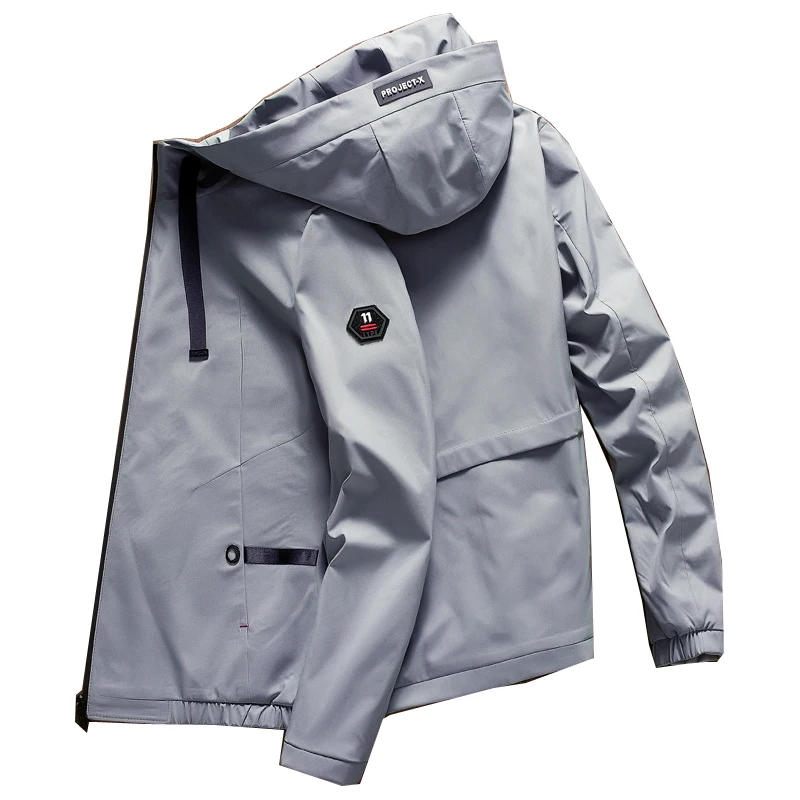 Демисезонный Курточка бомбер мужская повседневная однотонная куртка-ветровка