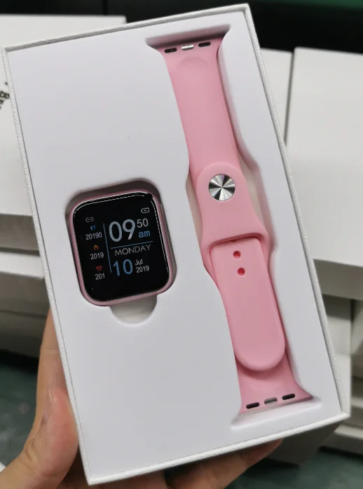 Pink P90 P90XS Смарт часы для мужчин и женщин gps водонепроницаемый сна пульсометр полный сенсорный экран Спорт фитнес-трекер для Android IOS - Цвет: Pink