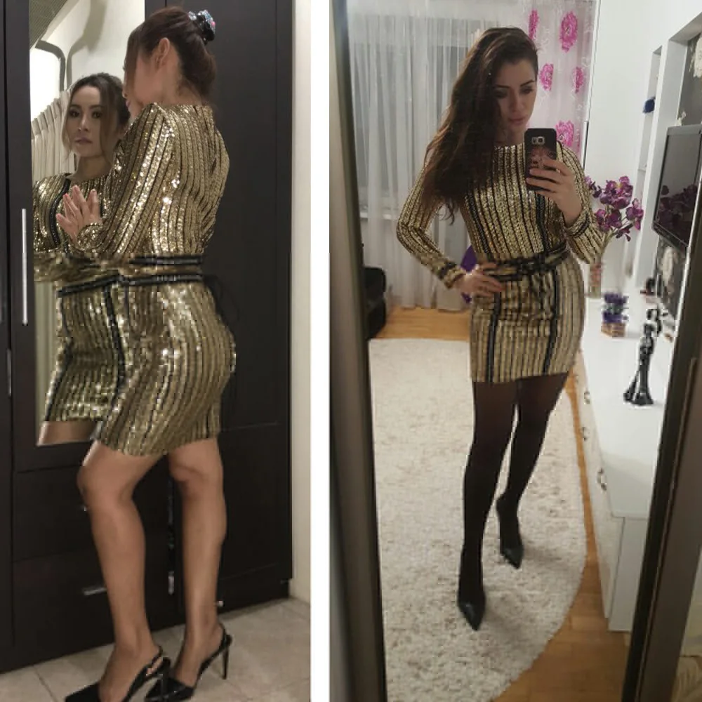 Осенняя одежда в европейском и американском стиле, Золотое приталенное ...